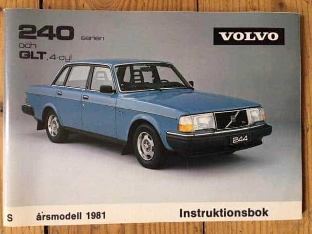 Instruktionsbok Volvo 240-serien och GLT 4 cyl. årsmodell 1981