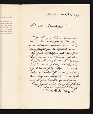 Isaac B Ericson : Genmäle till A. G. Nathorsts angrepp mot mig i hans uppsats 'Upptäckten af skalbaggar på Spetsbergen' i Tidskriften Fauna och Flora år 1910, häfte I af Isaac B. Ericsson Mölndal