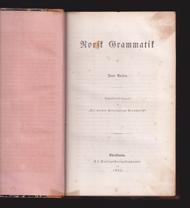 Ivar Aasen : Norsk grammatik. Omarbeidet Udgave af 'Det norske folkesprogs grammatik'