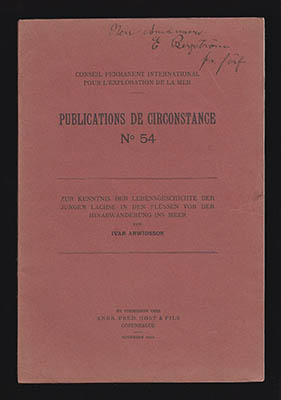 Ivar Arwidsson : Zur Kenntnis der Lebensgeschichte der jungen Lachse in den Flüssen vor der Hinabwanderung ins Meer