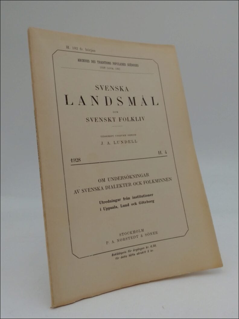 J. A. Lundell : Svenska landsmål (Livr. 182)