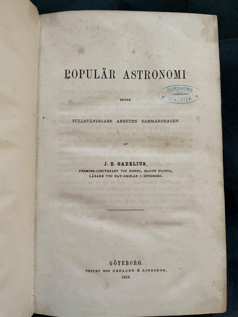 J. E. Gadelius : Populär astronomi