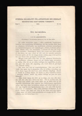 J. F. N. Arosenius : Om terrainlära