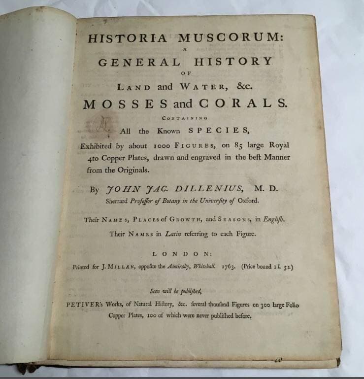 J J Dillenius : Historia muscorum