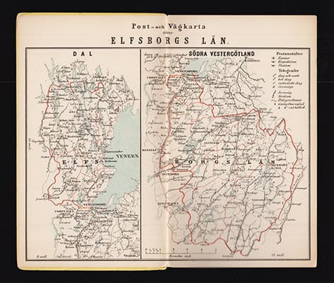 J. M. Larsson : Elfsborgs län i Karlstads Göteborgs och Skara stift. På grund af Topografiska karteverket och offentliga handlingar utarbetad 1873 af J. M. Larsson