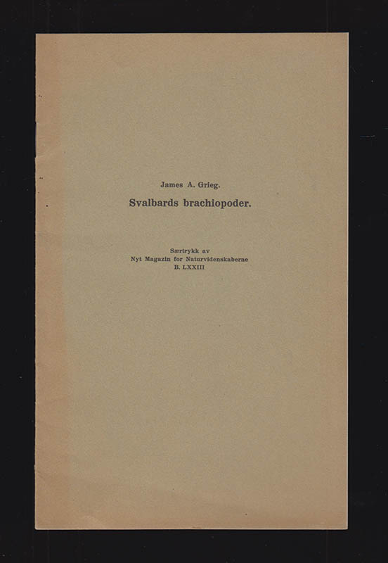 James A. Grieg : Svalbards brachiopoder