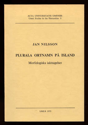 Jan Nilsson : Plurala ortnamn på Island