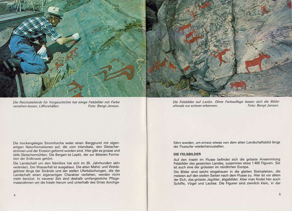 Janson, Sverker (1908-2005) ; Janson, Bengt : Nämforsen, Näsåker (turistbroschyr - Deutsche Ausgabe/tysk upplaga)