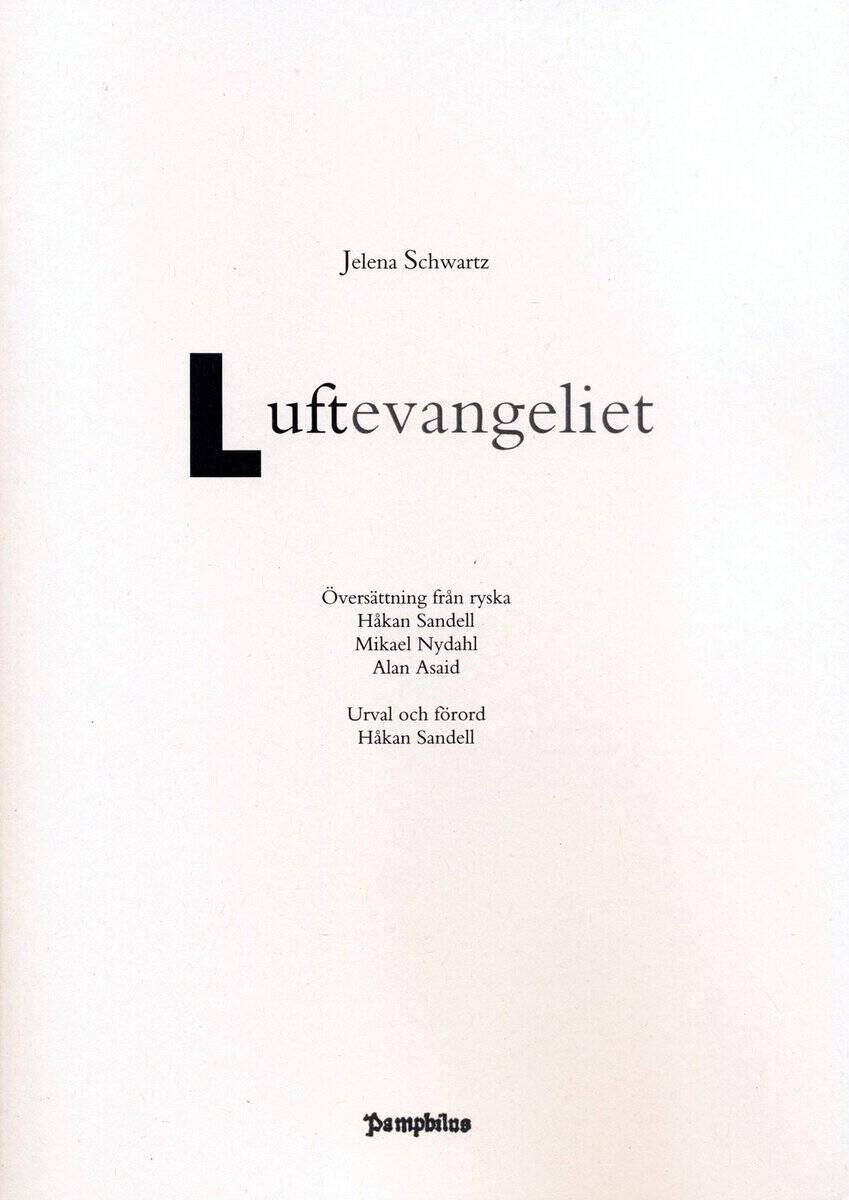 Jelena Schwartz : Luftevangeliet