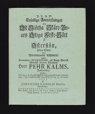 Johan Enholm : Enfalliga anmärkningar