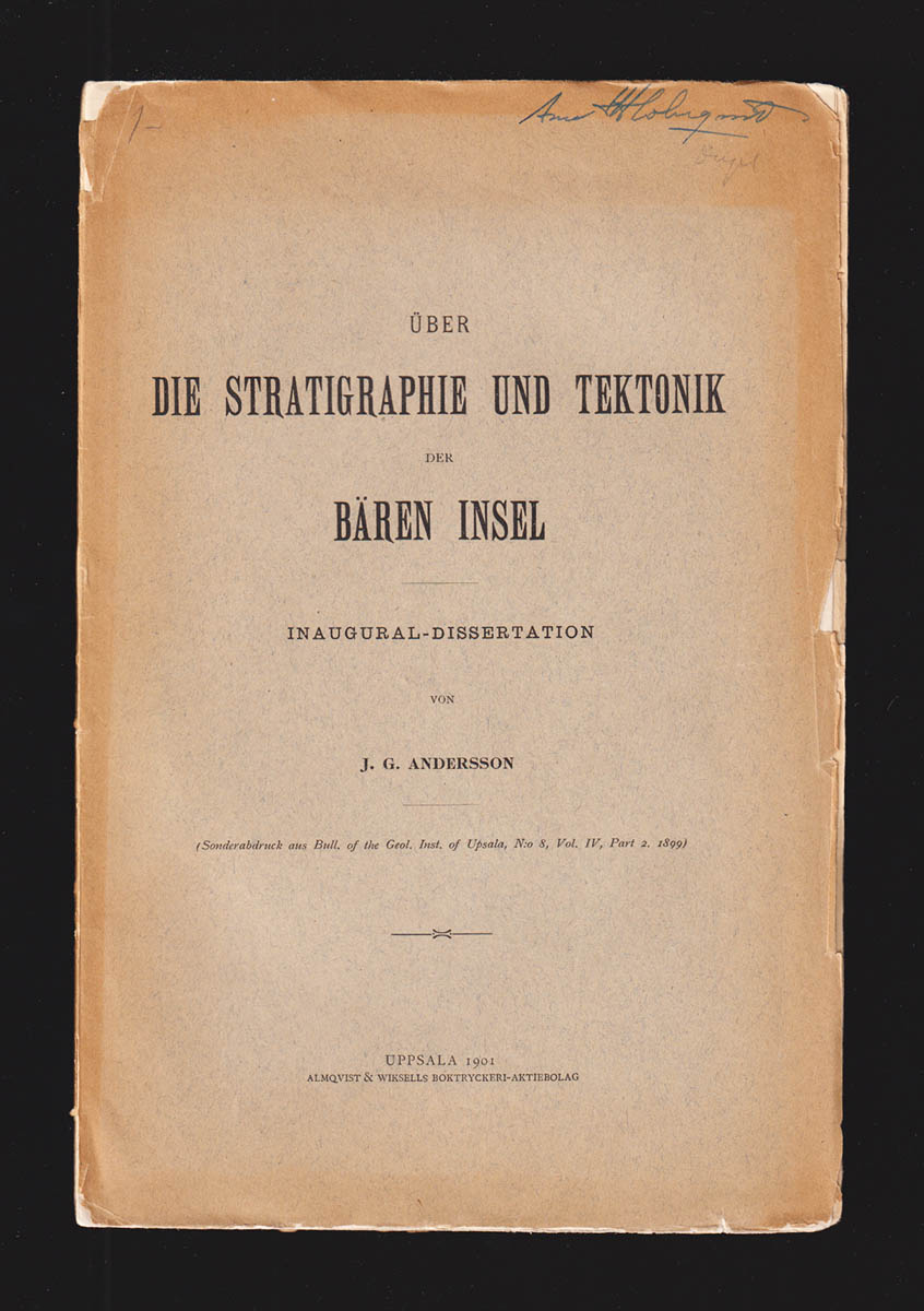 J. G. Andersson : Über die Stratigraphie und Tektonik der Bären Insel.