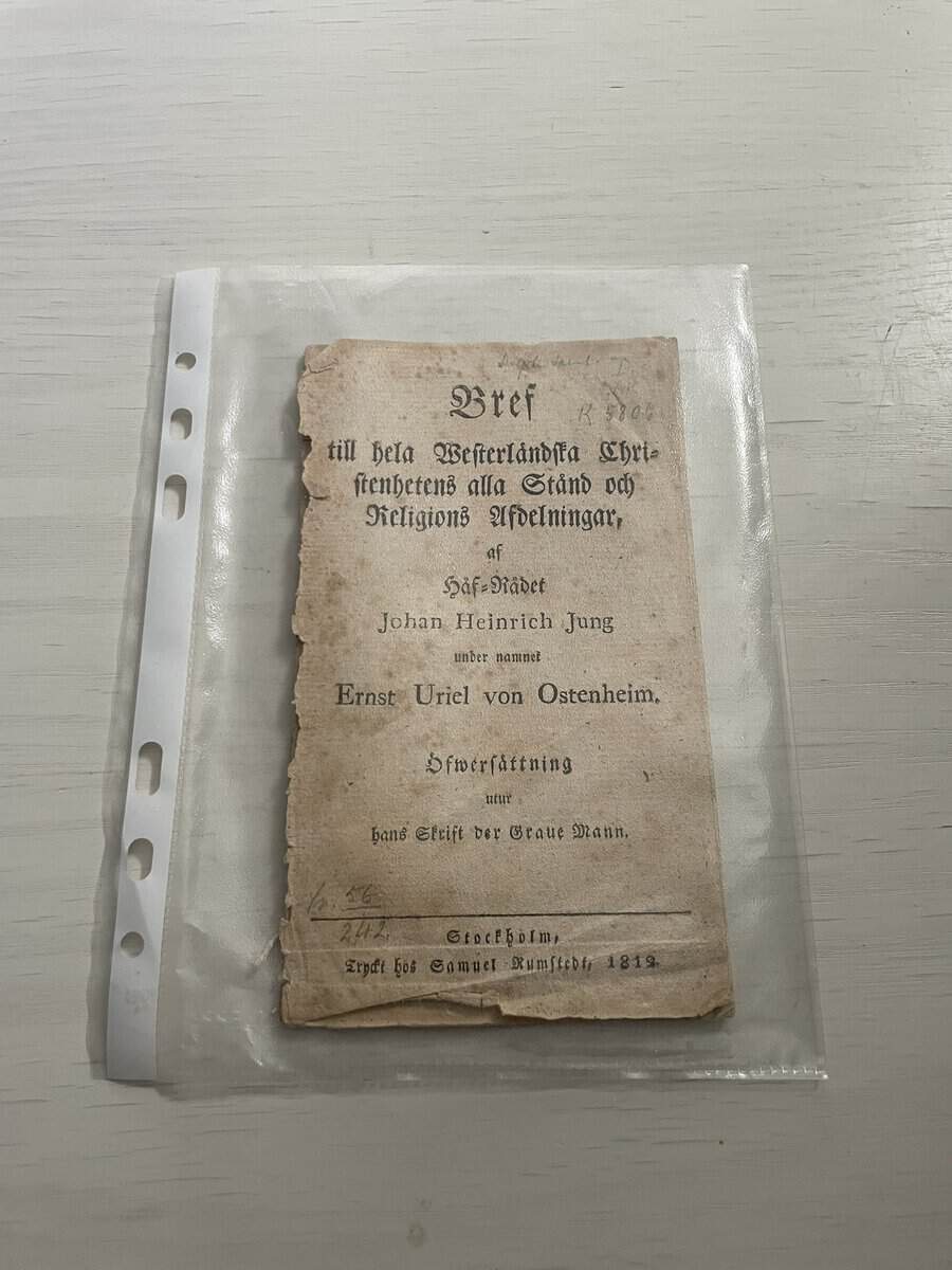 Johan Heinrich Jung : Bref till hela westerländska christenhetens alla stånd och religions afdelningar