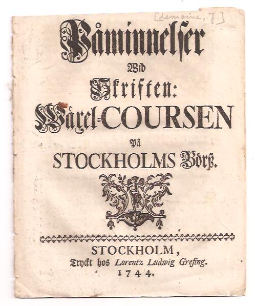 Johan Le Moine : Påminnelser wid skriften