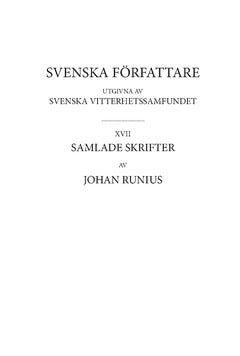 Johan Runius : Samlade skrifter 2