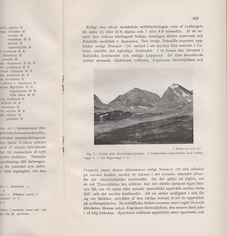 John Frödin : Iakttagelser i Kebnekaise-områdets sydberg