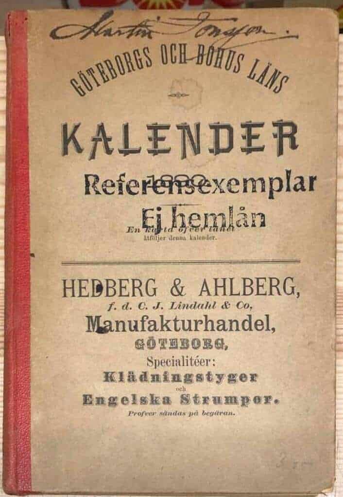 John Kleeberg : Göteborgs och Bohus Läns Kalender 1890