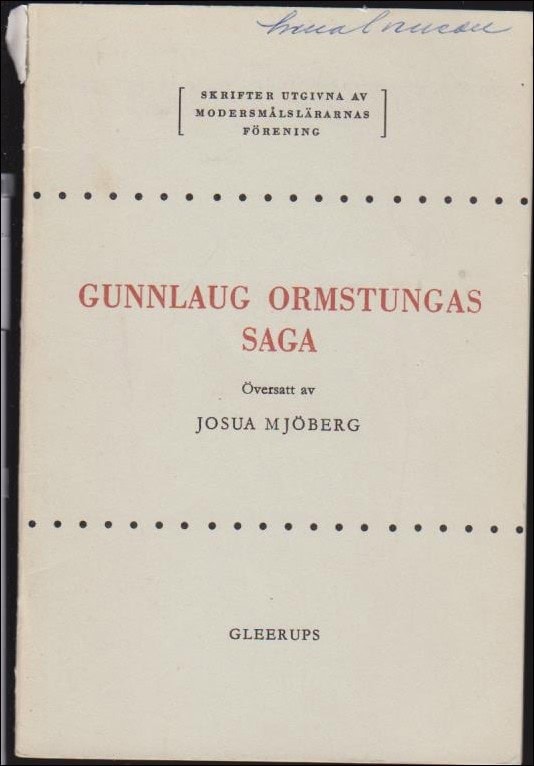 Josua Mjöberg : Gunnlaug Ormstungas saga