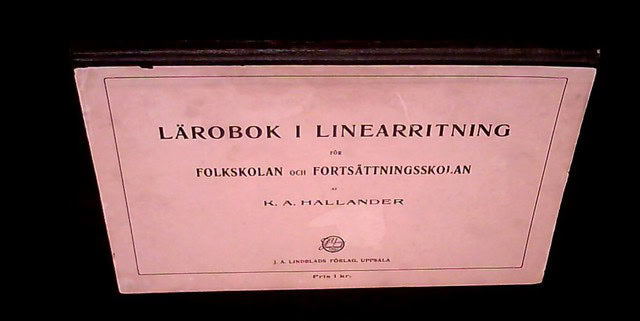 K. A Hallander : Lärobok i linearritning för folkskolan och fortsättningsskolan