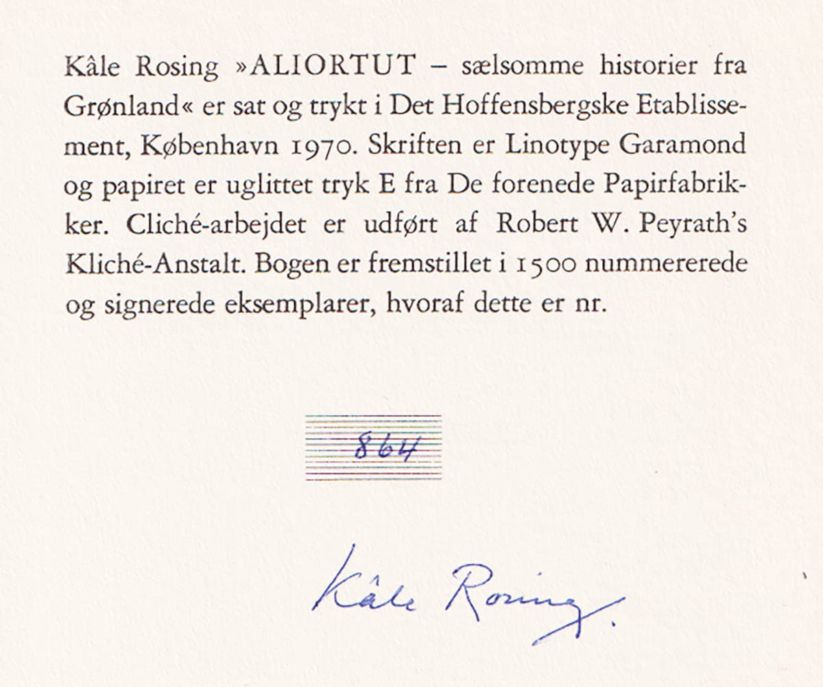 Kâle Rosing : Aliortut. Sælsomme historier fra Grønland