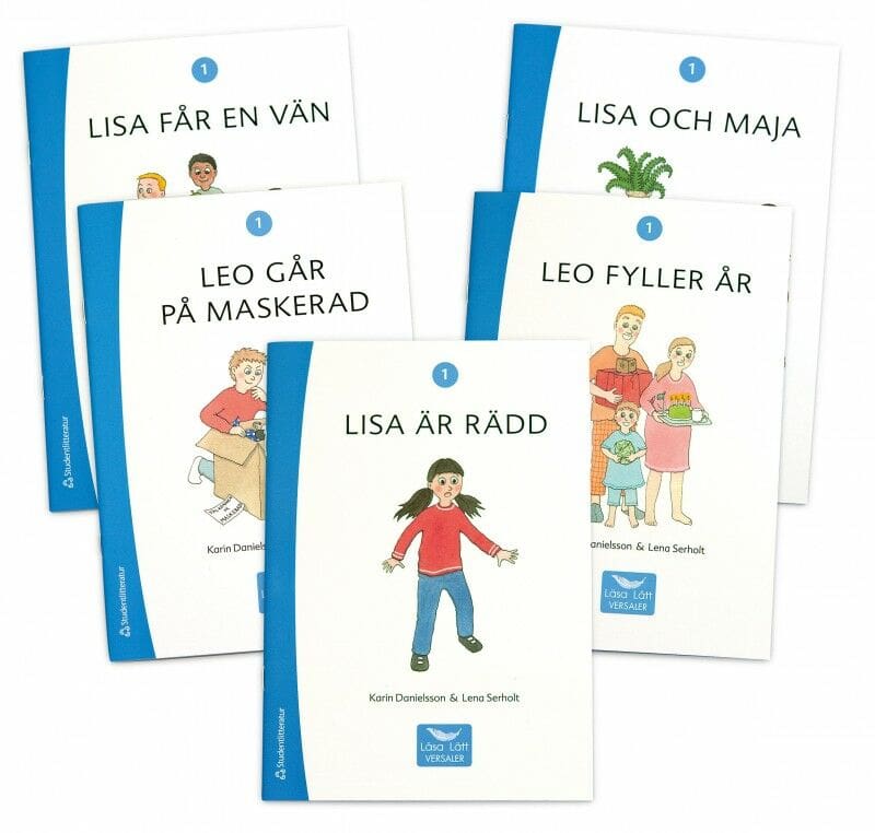 Karin Danielsson : Läsa Lätt Versaler 1, fem olika böcker