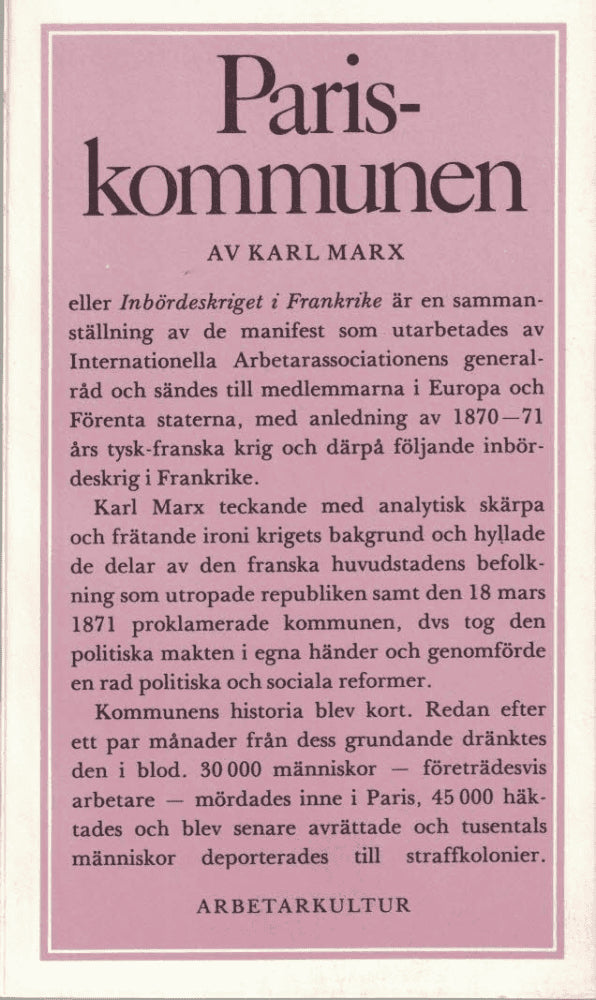 Karl Marx : Pariskommunen