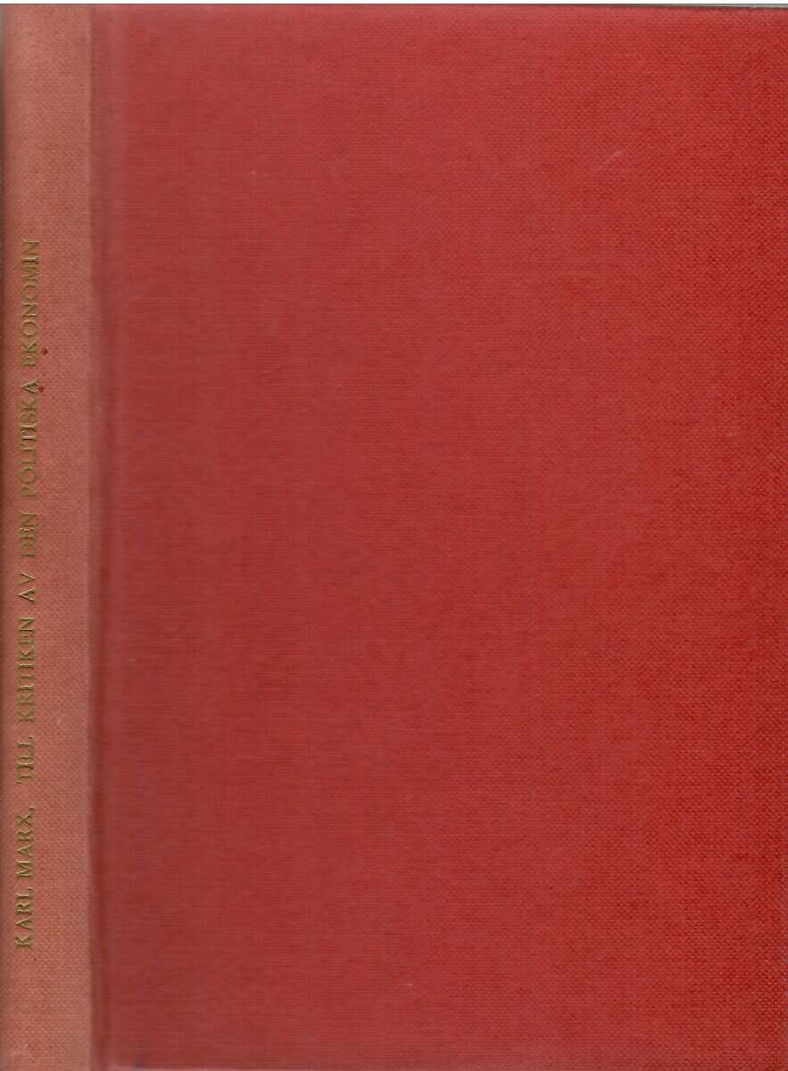 Karl Marx : Till kritiken av den politiska ekonomin