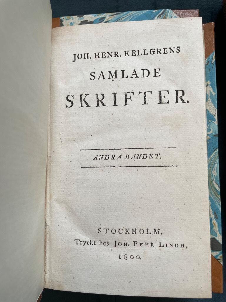 Kellgren Johan Henrik : Samlade skrifter I-III.
