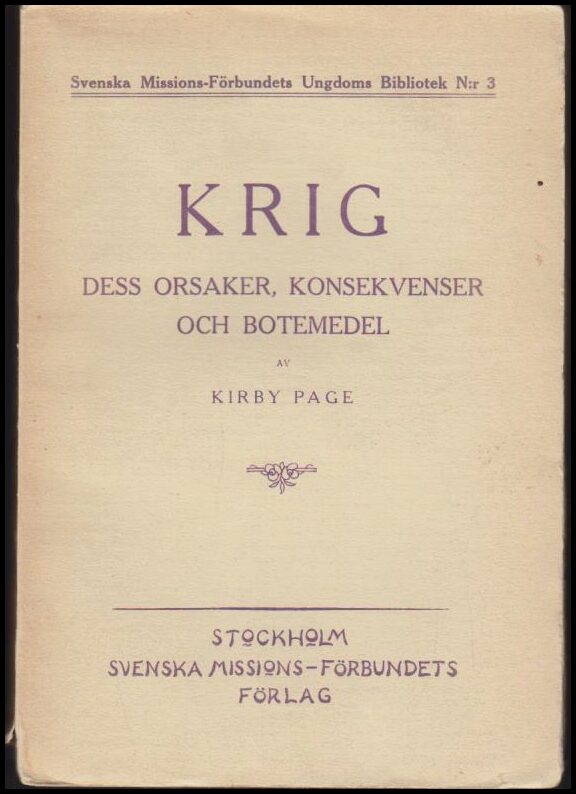 Kirby Page : Krig