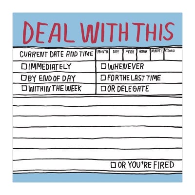 Knock Knock : Knock Knock Deal With This Hand Lettered Sticky Note