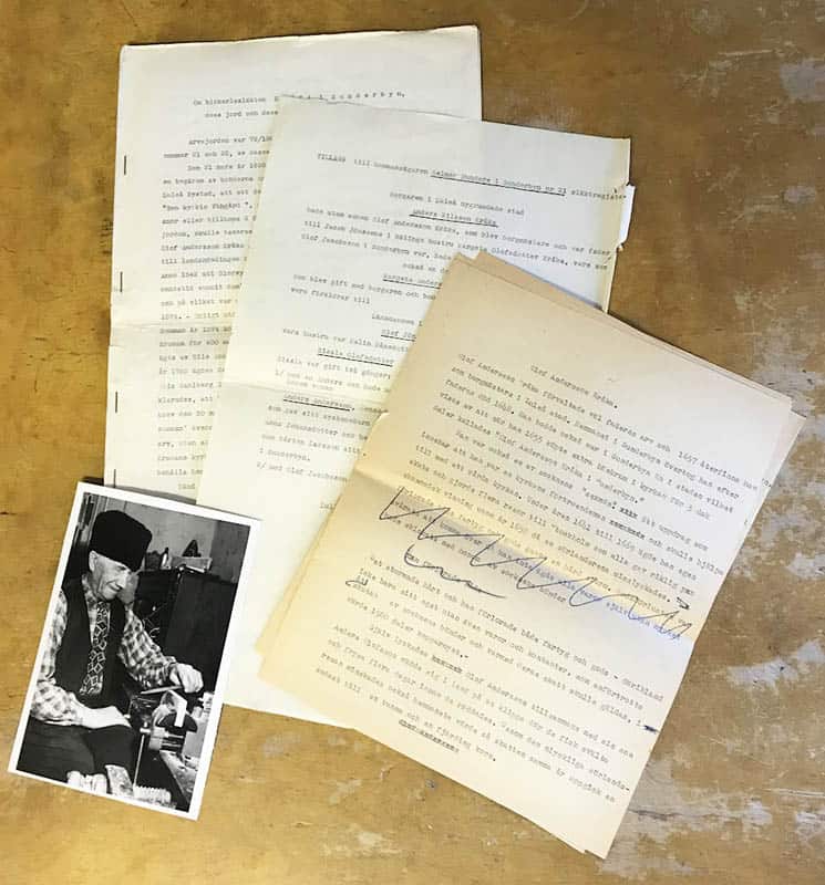 [Kråka släkten ; Manuskript (genealogi)]. Nordberg, Albert (Johan Albert, 1871-1954) : 5 maskinskrivna blad