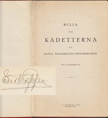 [Krigsskolans Officerskurser 1926 ; Rulla] : Rulla över kadetterna vid Kungl. Krigsskolans Officerskurser den 14. oktober 1926