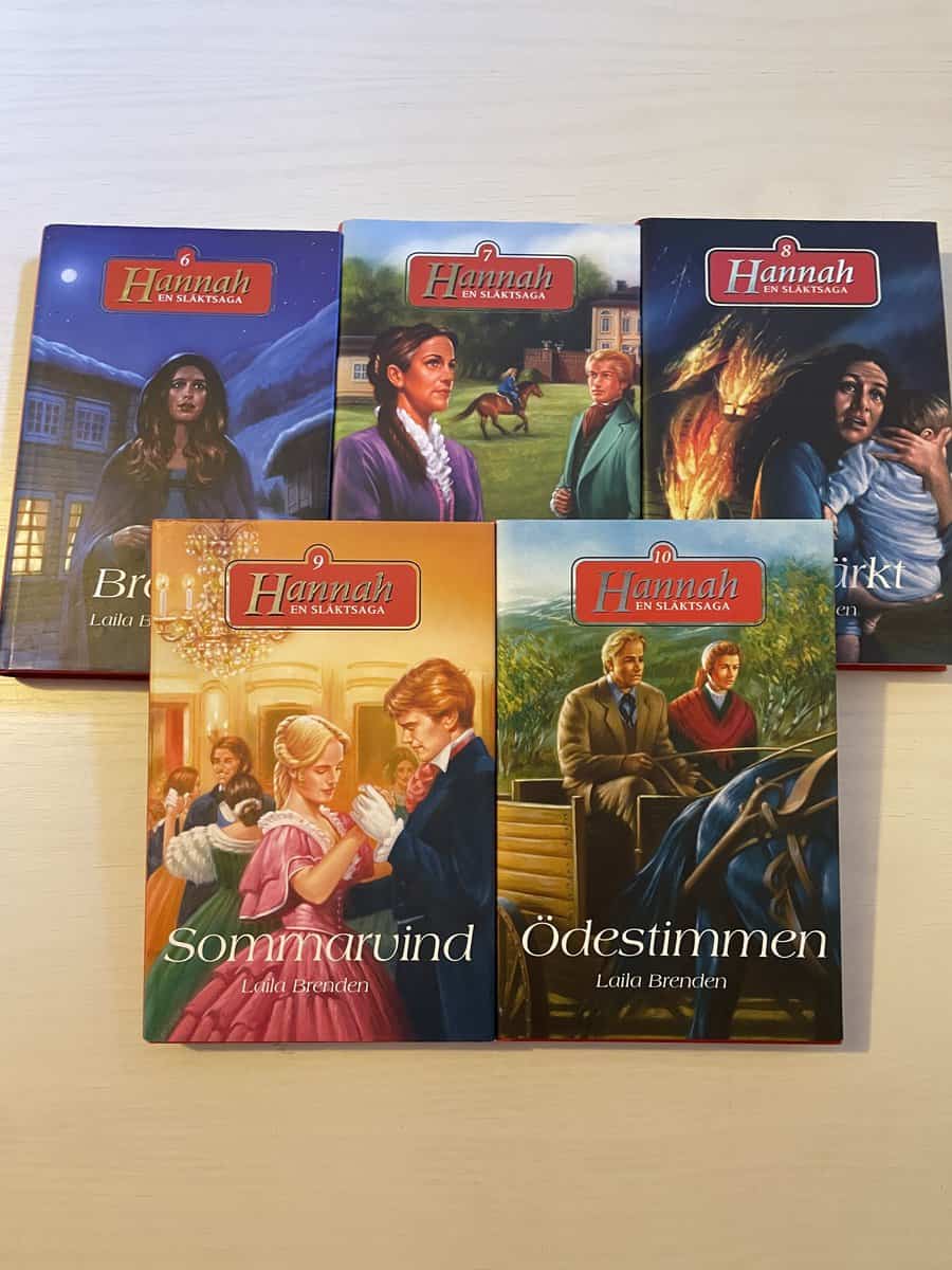 Laila Brenden : Hannah en släktsaga 6-10 - Brevet - Vågspel - Eldmärkt - Sommarvind - Ödestimmen