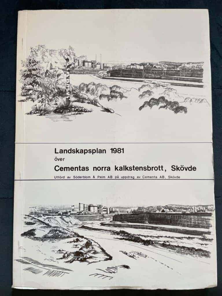 Landskapsplan över Cementas norra kalkstensbrott, Skövde 1981