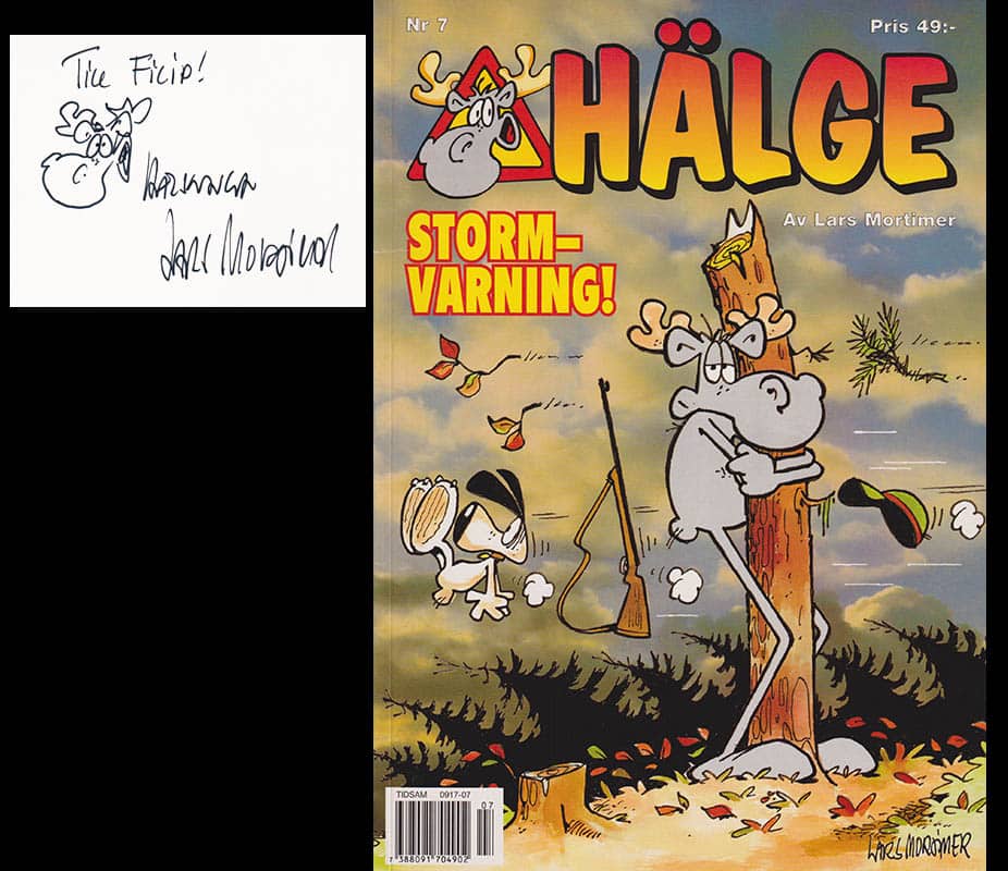 Lars Mortimer : Hälge Nr 7. Stormvarning! (dedikation)