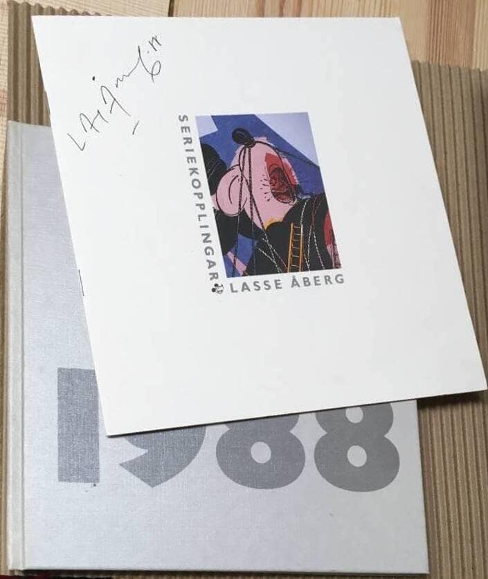 Lasse Åberg : Seriekoppling + Åbergs almanacka 1988 - Autograf