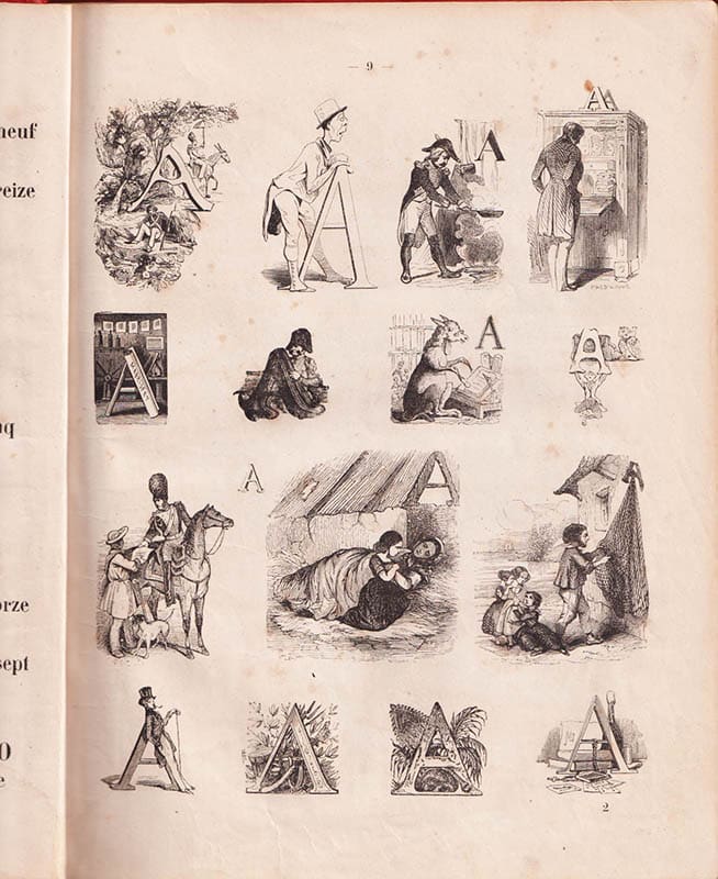 Le Grand abécédaire en action, dessins par M.M. Daumier, Gavarni, Johannot et autres artistes