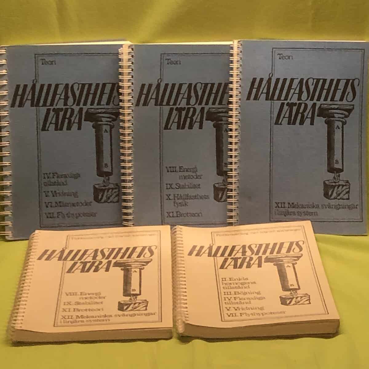 Leif Bolin B G Allan Persson : Hållfasthetslära Teori + Problemsamling med svar och anvisningar (5 böcker)