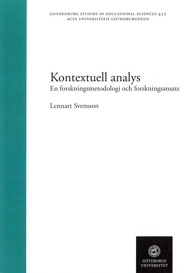Lennart G. Svensson : Kontextuell analys : en forskningsmetodologi och forskningsansats