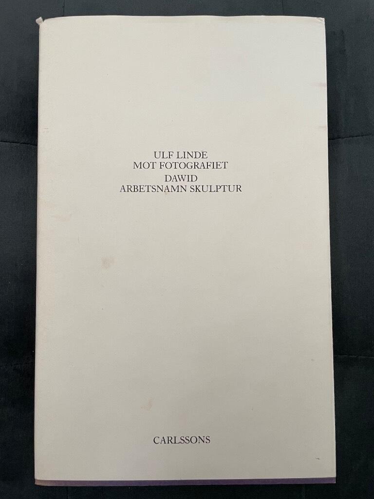 Linde, Ulf ; Dawid : Mot fotografiet / Arbetsnamn skulptur