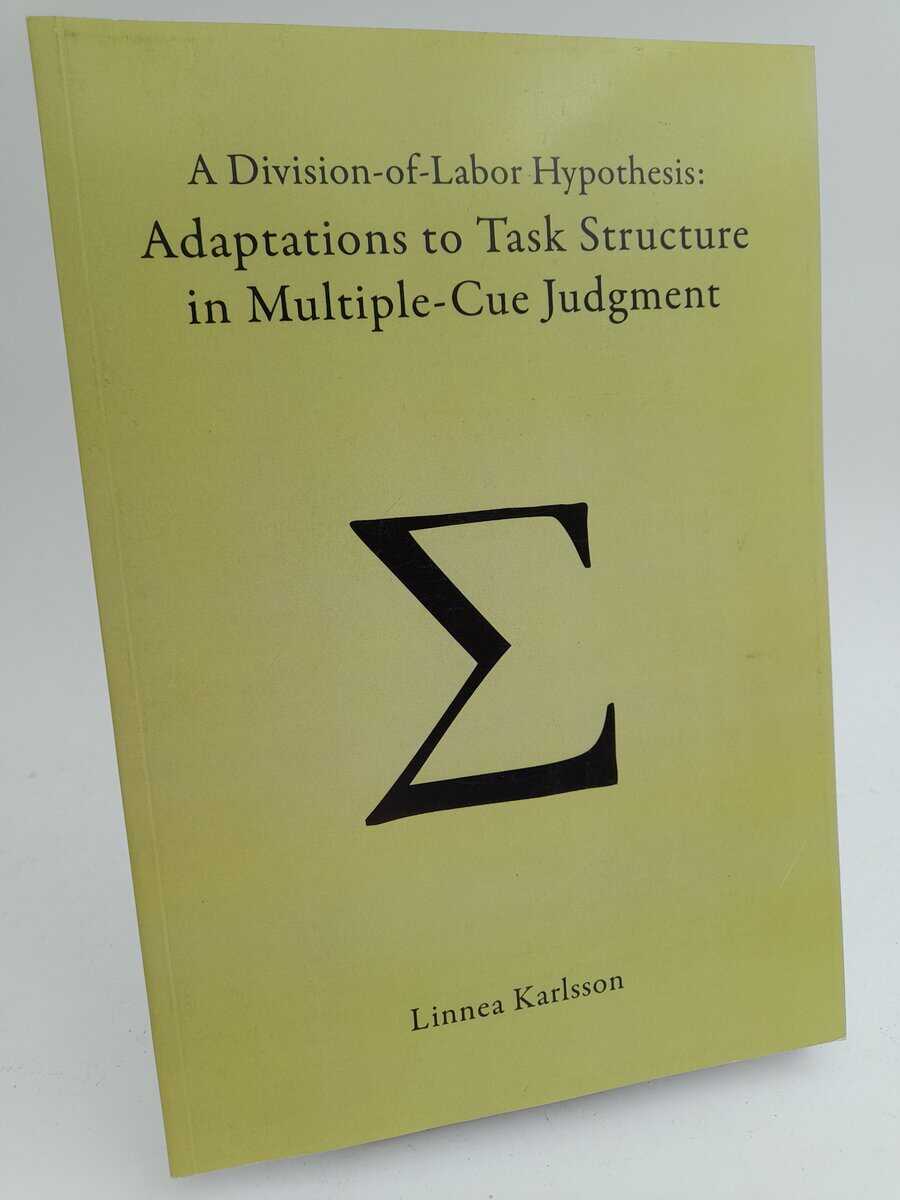 Linnea Karlsson : A division-of-labor hypothesis