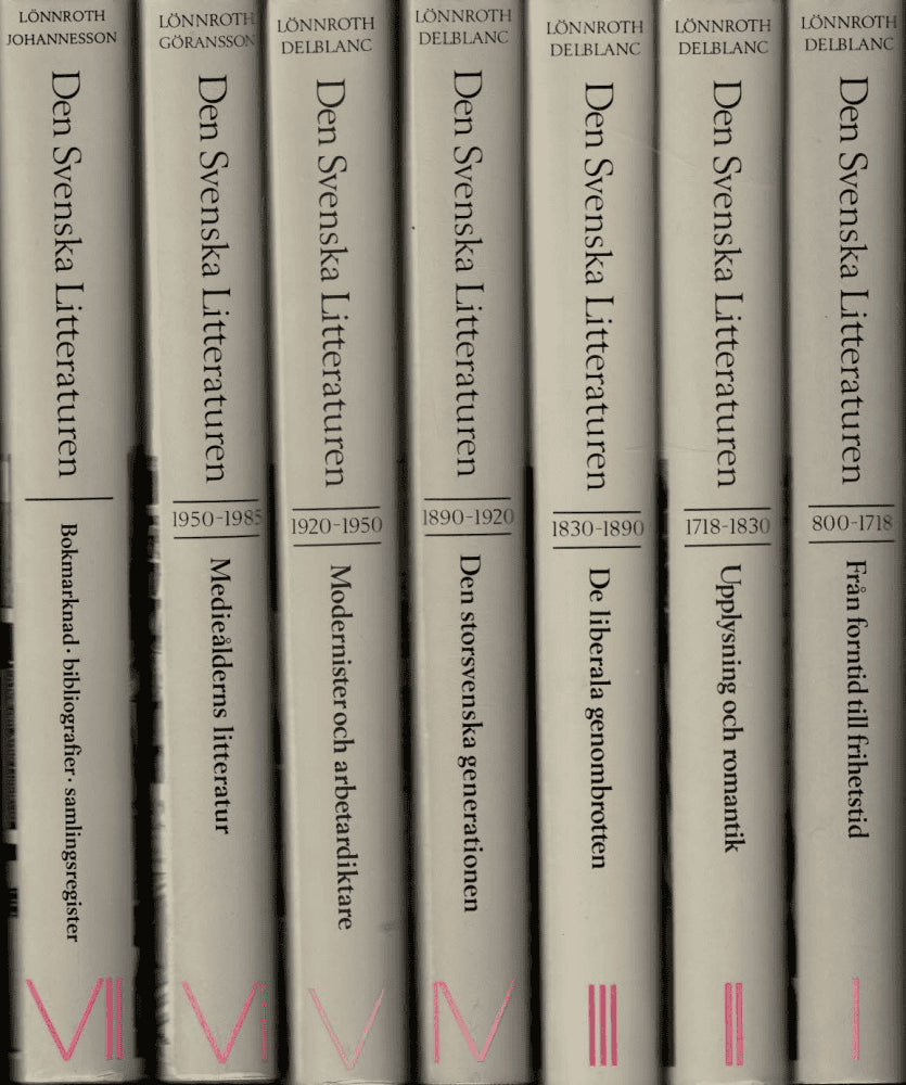Lönnroth, Lars ; Delblanc, Sven : Den svenska litteraturen del I-VII (komplett)