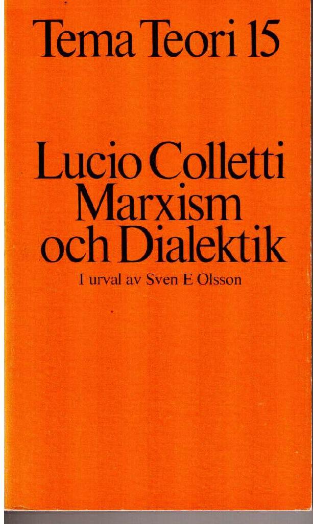 Lucio Colletti : Marxism och dialektik