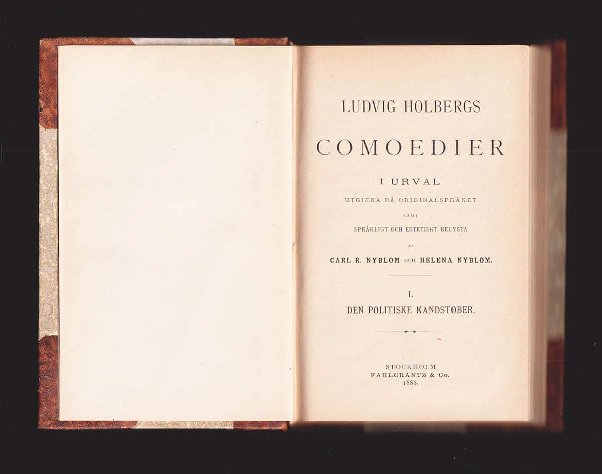 Ludvig Holberg : Comoedier i urval utgifna på originalspråket samt språkligt och estetiskt belysta of Carl R. Nyblom och Helena Nyblom. Del 1-12 [komplett svit]