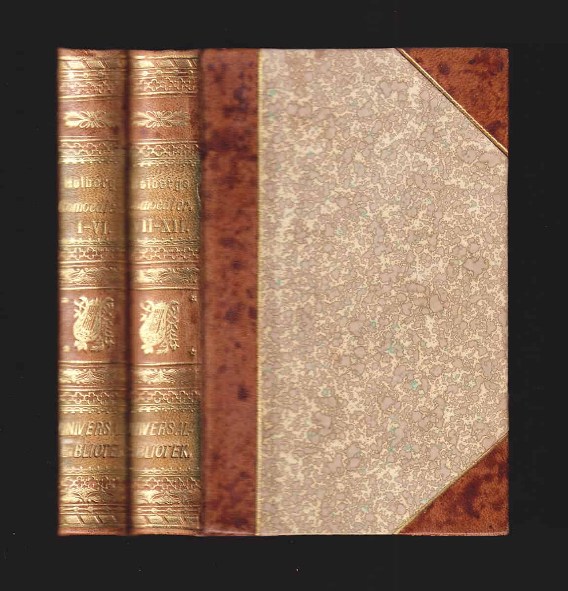 Ludvig Holberg : Comoedier i urval utgifna på originalspråket samt språkligt och estetiskt belysta of Carl R. Nyblom och Helena Nyblom. Del 1-12 [komplett svit]