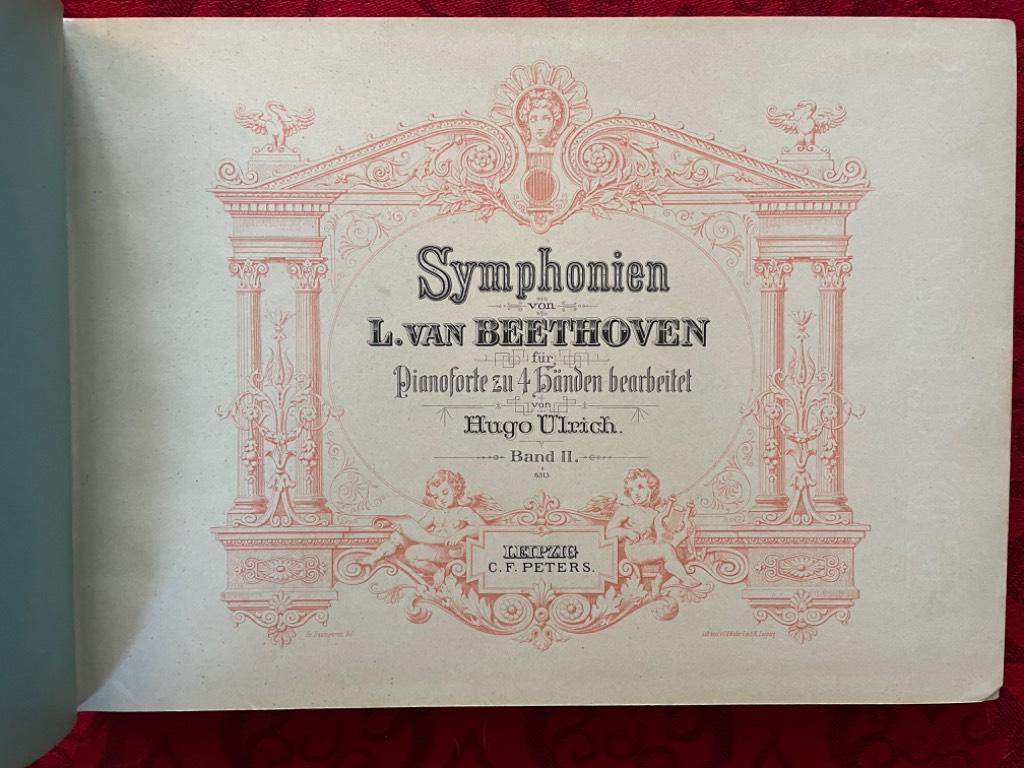 Ludwig van Beethoven : Symphonien von L. van Beethoven. Für Pianoforte zu 4 Händen bearbeitet von Hugo Ulrich. Band I-II