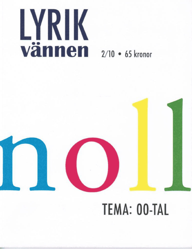 Lyrikvännen 2 2010. Tema