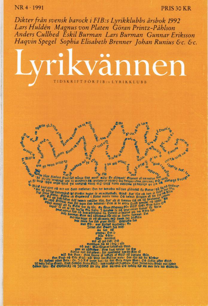 Lyrikvännen 4 1991. Tema