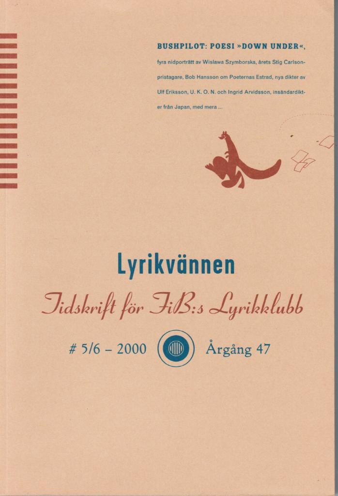 Lyrikvännen 5-6 2000. Tema