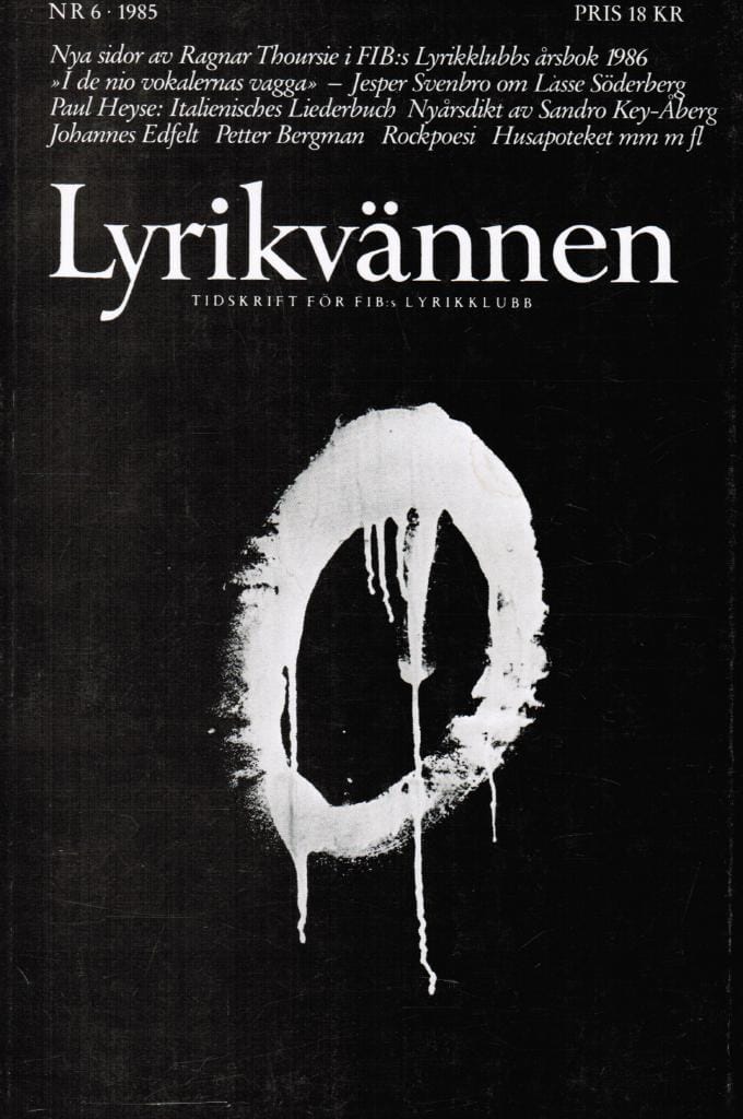Lyrikvännen 6 1985. Tema