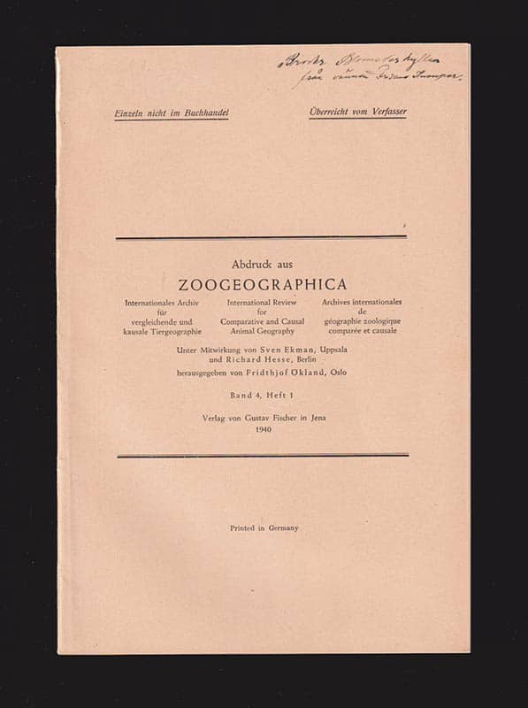 M. E. Fries : Die Form rezenter und diluvialer Rentiergeweihe als Beweis der geographischen herkunft der europäischen Rentiere